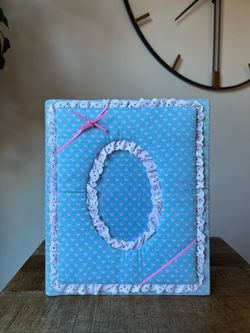 Vintage Fabric-Covered Photo Album with Lace Trim