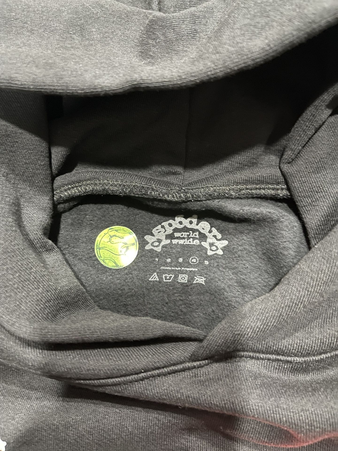 Size XL Sp5der Black I Heart SP5 Souvenir Hoodie SS24