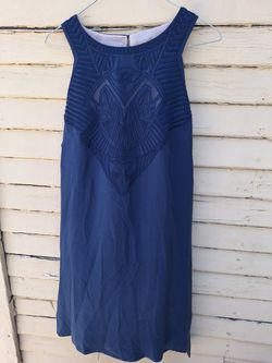 Karen millen Navy Embroidered Sleeveless Dress