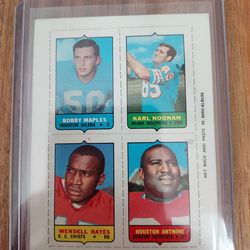 1969 Topps Football Four-in-One Singles Maples Noonan Hayes & Antwine