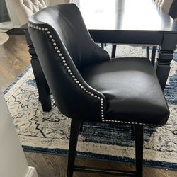 Leather Swivel Stool 