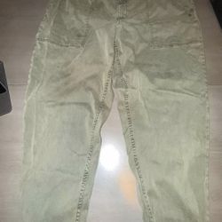 LuLaRoe Patch Pocket Pants In Olive Green - Size 36