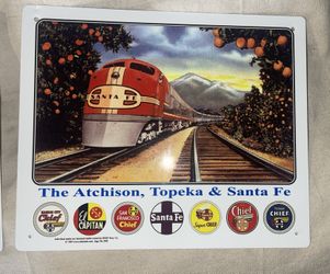 METAL TIN RAILROAD TRAIN SIGN 10" x 12" 