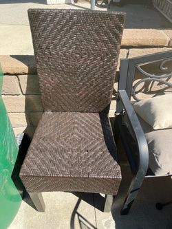 Brown Wicker Outdoor Dining Chair