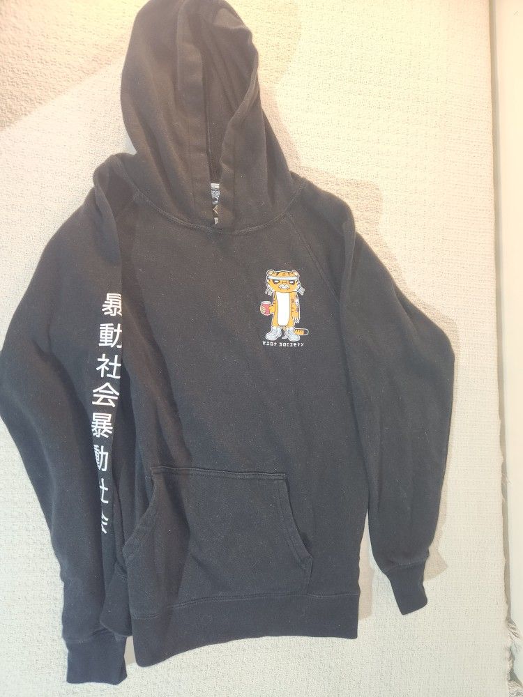 Black Japanese graphic hoodie