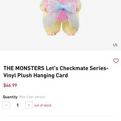 THE MONSTERS Let's Checkmate Series-Vinyl Plush Hanging Card