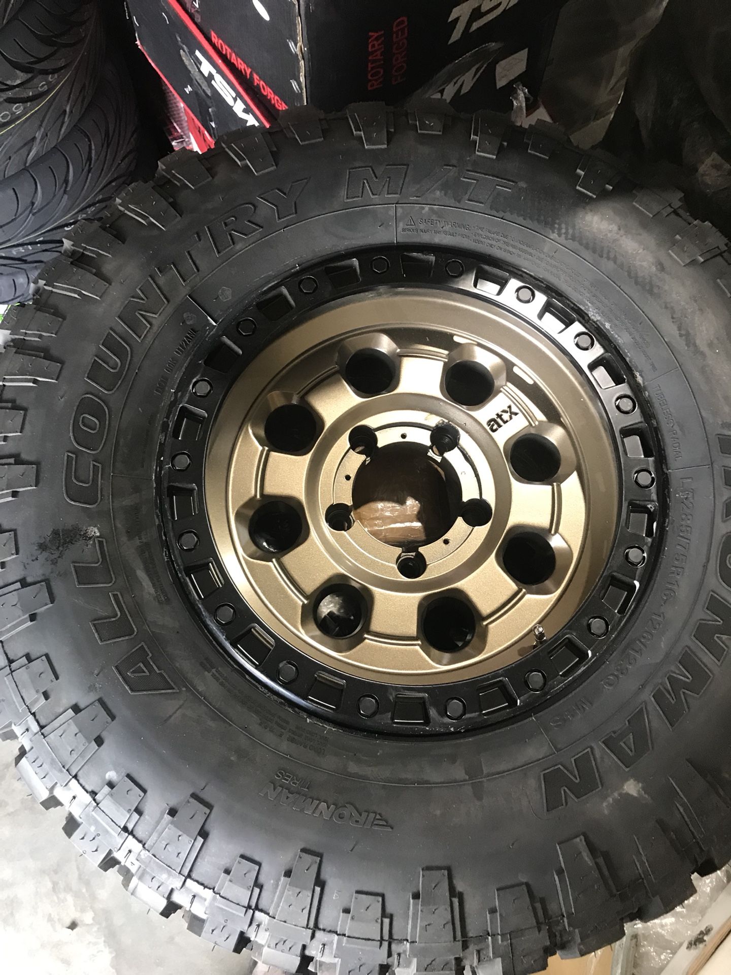 16x8 ATX AX201 wheels rims 5x139.7 5x5.5 Ironman all Country MT mud terrain