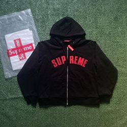 Black Arc Thermal Lined Zip up Hooded Sweatshirt