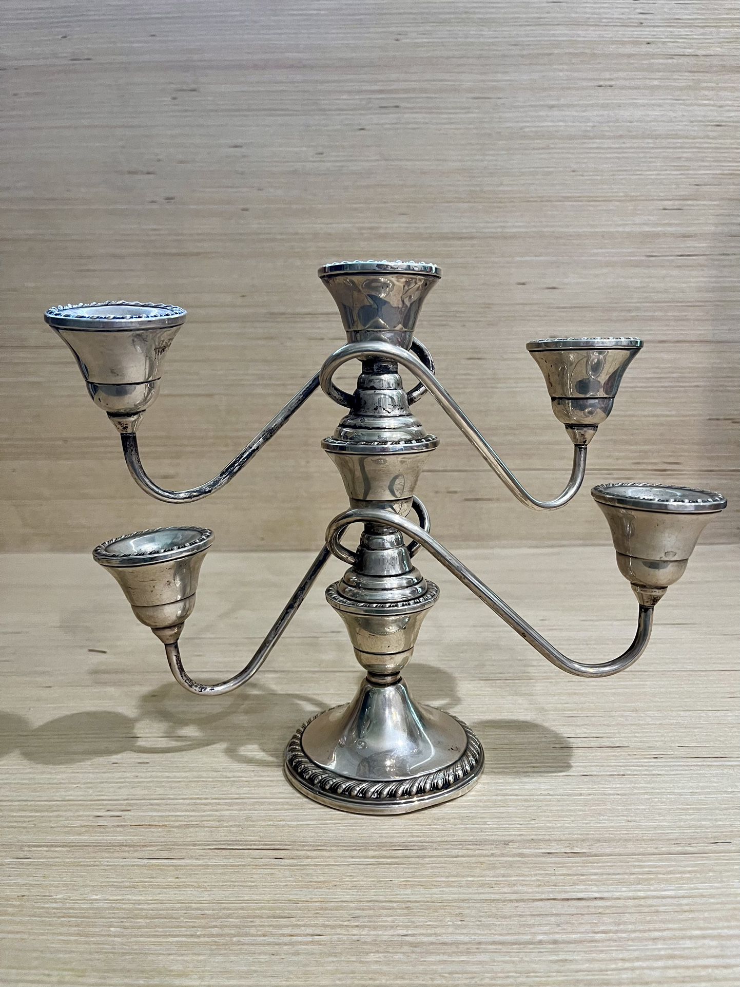 Vintage Rogers Weighted Sterling Silver Convertible Candelabra