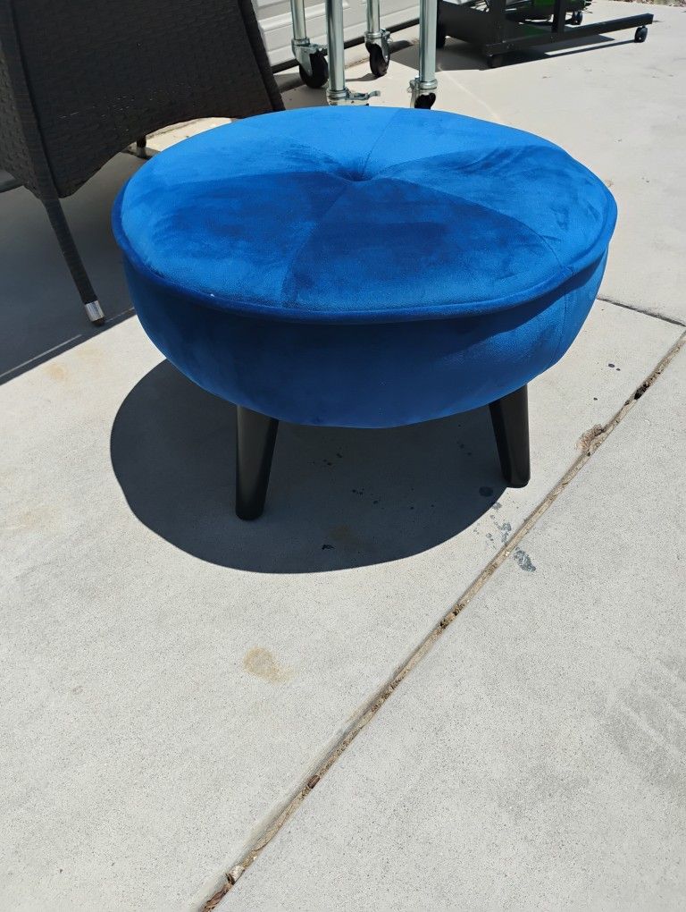 Blue Velvet Stool New