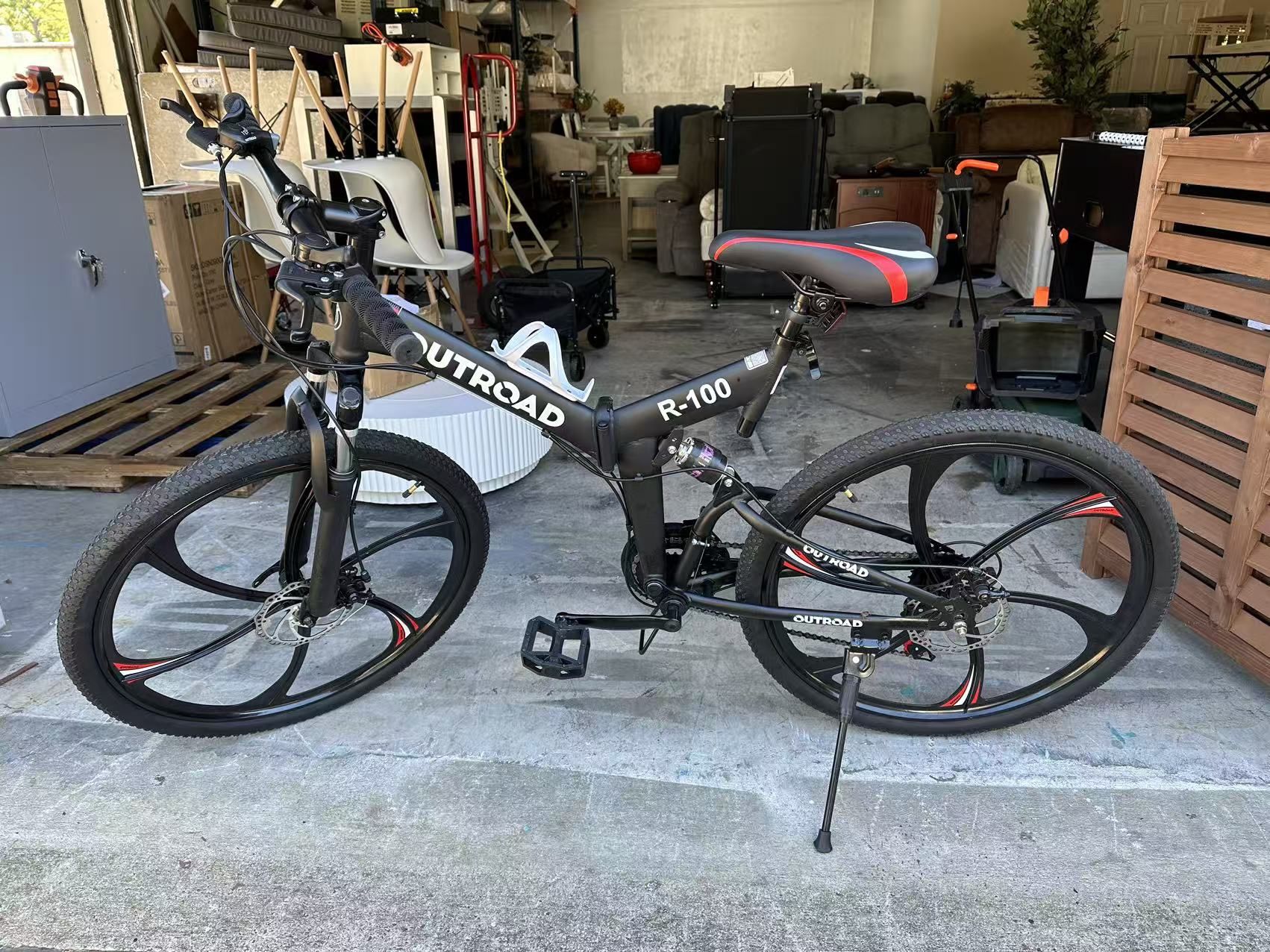 Brand new 26 Inch Adult Folding Bikes/Mountain Bikes, 21 Speeds Mountain Bicycles with Full Suspension, Dual Disc Brake, High Carbon Steel Frame, Fold