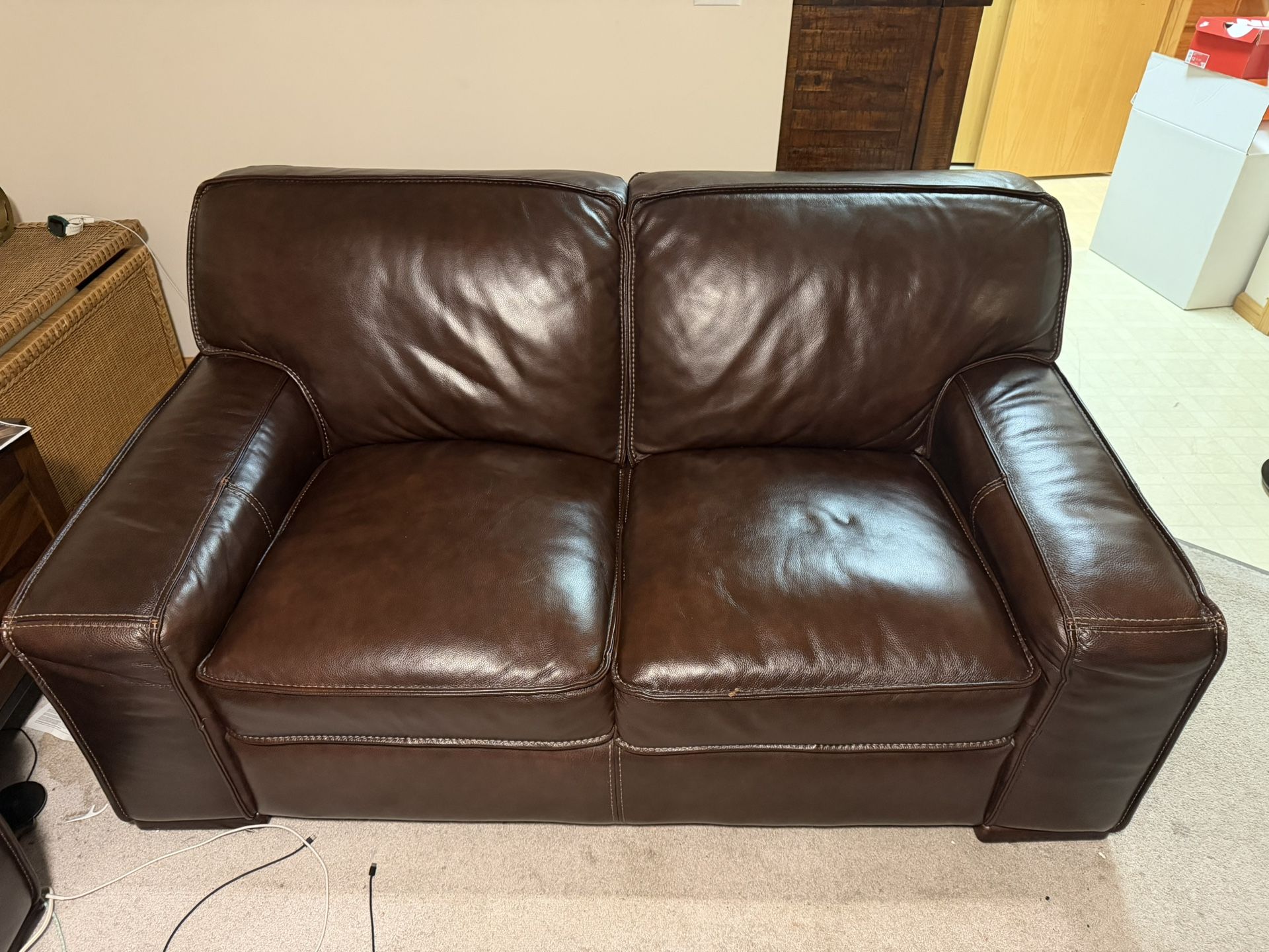 Real Leather Loveseat-bought at Macys 