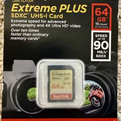 SanDisk Extreme Plus SDXC UHS-I 64GB Card