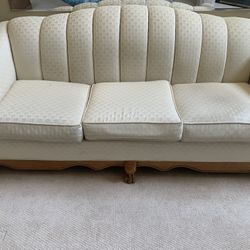 Classic White Sofa & Chair 