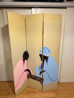 Hand Drawn 3-Panel folding screen