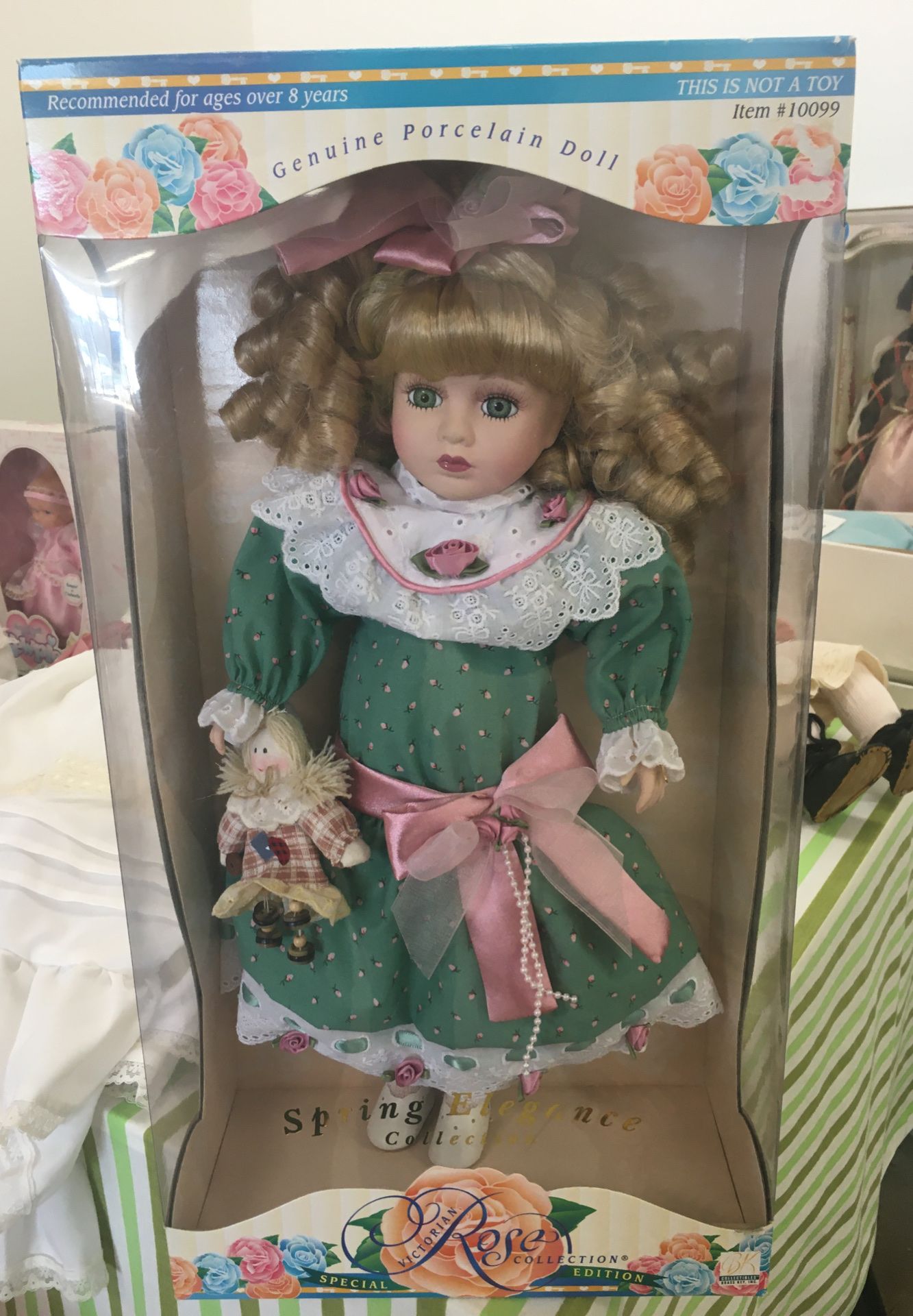 Beautiful 18” porcelain doll! “Spring Elegance” New in box.