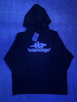 Black Balenciaga Logo Hoodie
