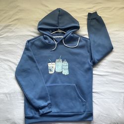 SHEIN Blue Graphic Hoodie