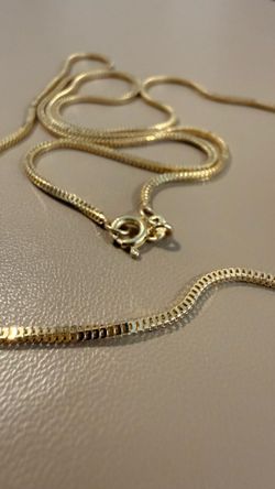 18k solid yellow gold box chain necklace size 22
