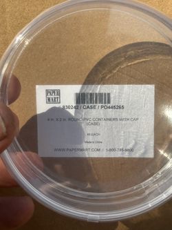 Round PVC Containers w/Cap