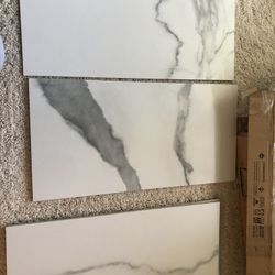Statuario Bianco porcelain Tiles Qty 18
