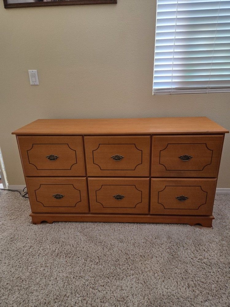 Wood File Cabinet 6 Drawers