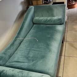 69'' Chaise Lounge, Modern Sofa Recliner Couch Chair Long Lounger with Turquoise Velvet Fabric for Bedroom,Office, Living Room