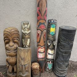 Tiki Signs And Statues Lot 
