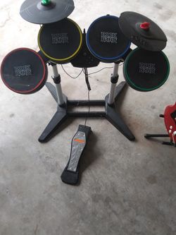 Kids drum set and guitar