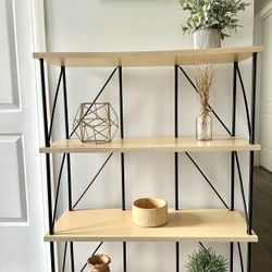 4-tier Shelf, maple veneer/ black metal $45 