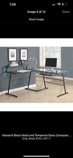 Monarch Black Metal And Tempered Glass