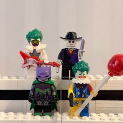 Joker Maniac Clowns Batman Bad Guys 4pc Minifigures LEGO Compatible Set