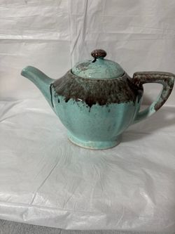 Ceramic Teapot with Drip Glaze