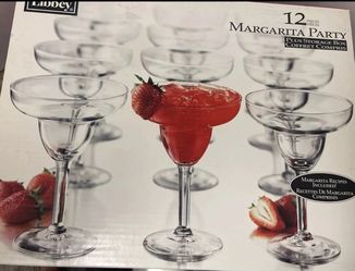Libbey Margarita Glasses Set of 12, Durable Large Margarita Glass, 9 Oz Dishwasher Safe 