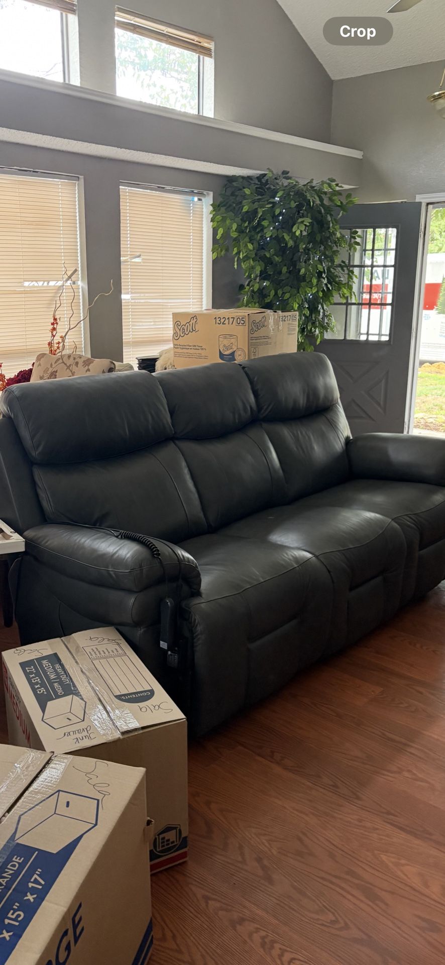 Grey Leather Couch