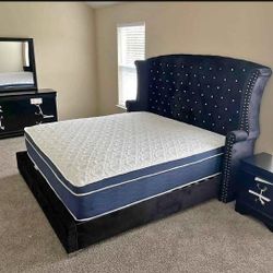 Brand New Diamond Tufted Velvet Queen Bed Frame $499