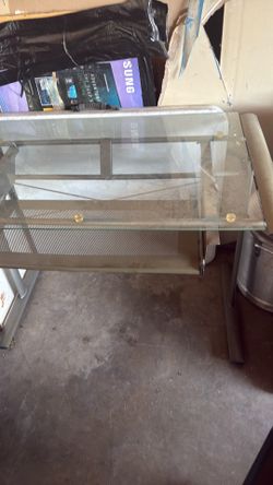 Glass top desk