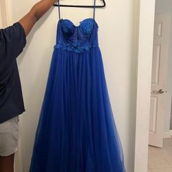 Royal Blue Dress w/ Left Thigh Split