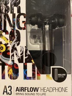 Aircom A3 Airtube Stereo Headset, Active, Black