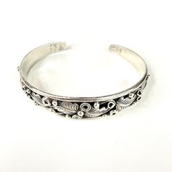 Native American Sterling Silver Cuff Bracelet By R. Shakey