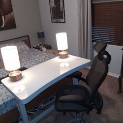 Stand Up Desk, Chair, And Chair Matt