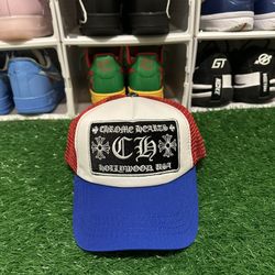 chrome hearts trucker hat red / white / blue