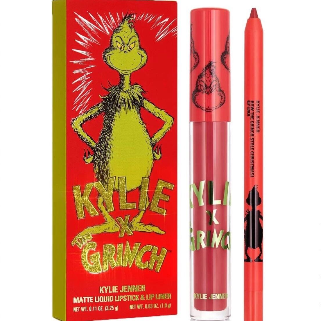 Kylie Cosmetics x The Grinch Collection LE Matte Lip Kit