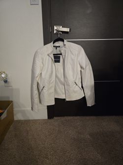 White Faux Leather Jacket
