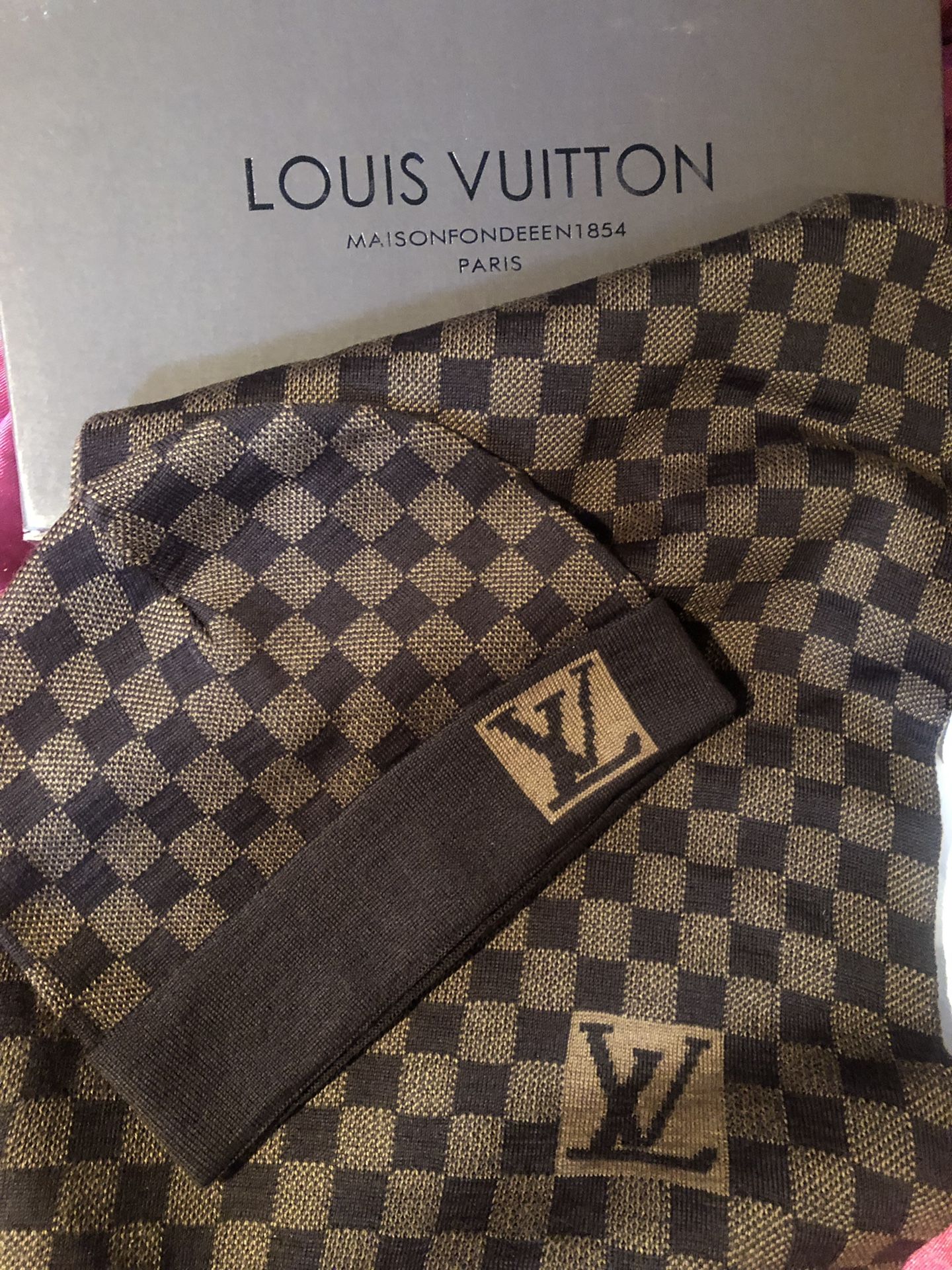 Louis Vuitton hat and scarf set