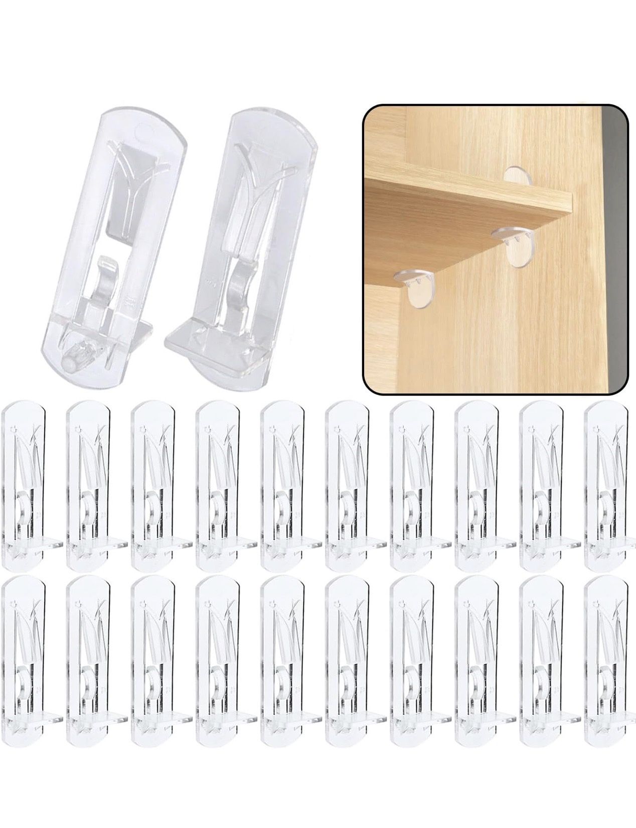 20pcs Plastic Locking Shelf Support Pegs