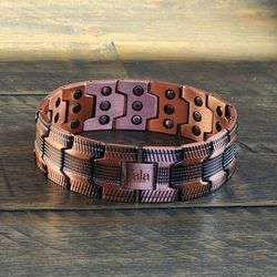 Pure Copper Magnetic Bracelet, 45 Magnet Therapy Bracelet, Adjustable Copper Link Bracelet, Arthritis Relief Jewelry, Heavy Copper Wristband

Descript