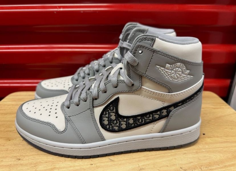 NEW Nike Air Jordan 1 High Dior Wolf Grey Sail CN8607-002 Men's Sz 7