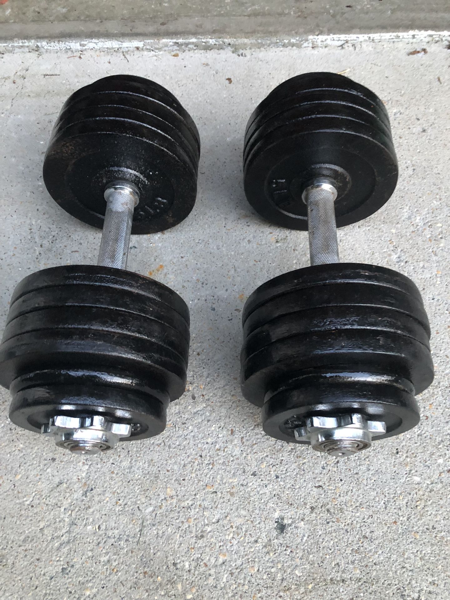 Pair of Total 100 Lbs Dumbbells Changeable