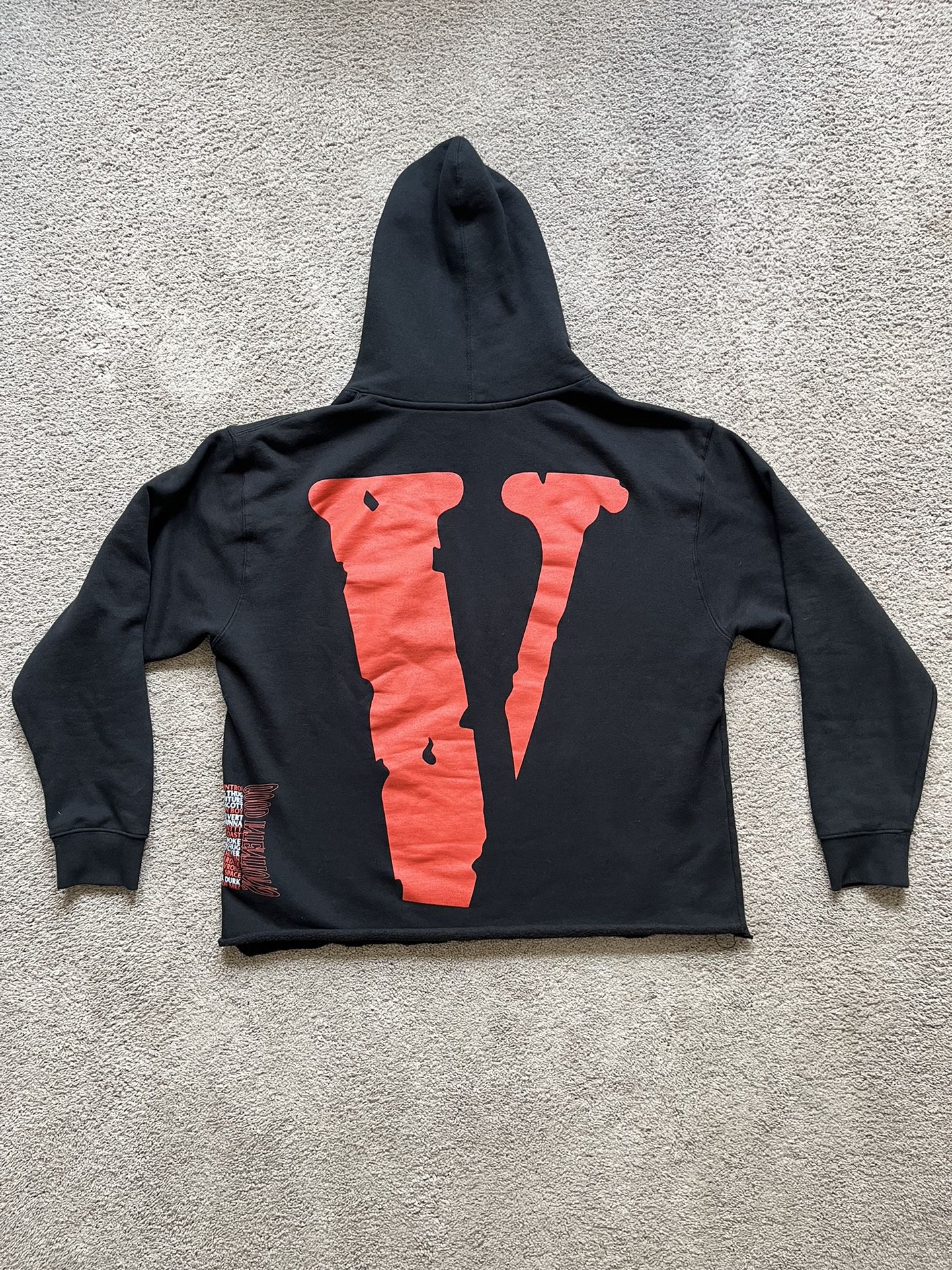 Nav x Vlone Bad Habits But Good Intentions Black Red Hoodie Men's